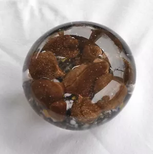 Beautiful Art Glass Paperweight, Sparkling Amber, Collectors Estate, Murano? - Picture 1 of 4