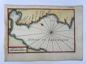 SALONICCO GRECIA 1764 JOSEPH ROUX ANTICA CARTA MARE INCISA 18 ° SECOLO - Foto 1 di 2