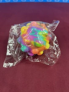 2 1/2” 3D Rubber Fidget Ball Tie Dye Multi Color Adult/Child Sensory Toy - Picture 1 of 3