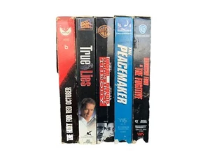 Action Movie VHS Lot of 5 Fugitive True Lies Peacemaker Red October Conspiracy - Picture 1 of 3