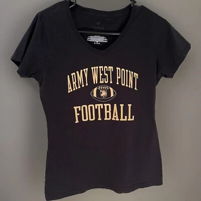 Camiseta de fútbol para mujer Army West Point pequeña negra de manga corta de fanáticos Foto 1 de 4