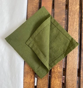 100 Pack Moss Green Napkin, Stone washed cloth napkins Green Birthday Napkin Set - Picture 1 of 5