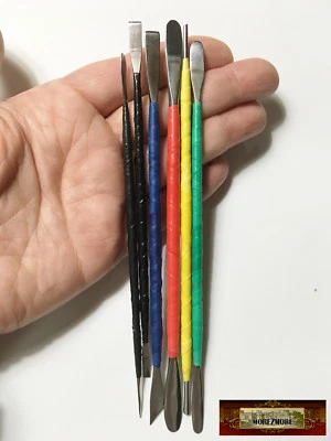 M00643 MOREZMORE 6 Miniature Sculpting Detail Clay Mini Micro Tools Spatulas - Image 1 of 3