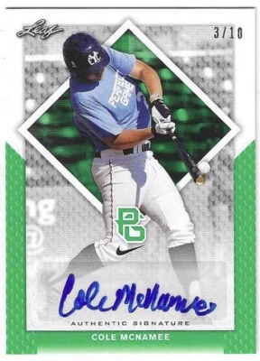 2016 PERFECT GAME NATIONAL SHOWCASE COLE MCNAMEE GREEN AUTO #BA-269 3/10  - Image 1 of 2