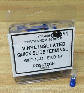 Posi-Tech VNQM-1614-CP Spade Terminal VNQM1614CP (Pack of 99) - Picture 1 of 5