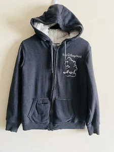 Walt Disney World Mickey Mouse Faux Fur Lined Hoodie Zip Up Sweater Medium - Picture 1 of 3