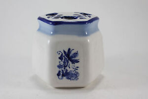 Bath Accessories Blue & White Floral Short Toothbrush Holder 