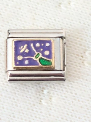 Authentic Zoppini Italian Charm 9 mm Link Celebration Cork Popping Champagne L26 - Image 1 of 4