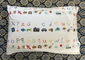 Pottery Barn Kids ABC Standard Pillowcase Set 2 With Interior Flap Colorful HTF - Picture 1 of 9