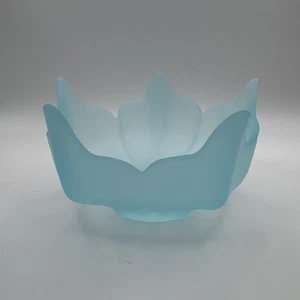 Wikinger Epic Lotusblüte Schale Blue Frost Vintage Glas MCM Mid Century Modern - Bild 1 von 9