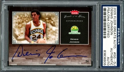 Dennis Johnson Auto 2005 Fleer Greats of the Game Autograph Card GG-DJ PSA/DNA - Image 1 of 2
