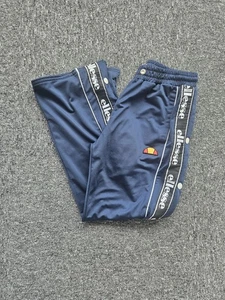 Y2K Excellent Condition Women's Size UK 8 Ellesse Navy Popper Joggers - Picture 1 of 6