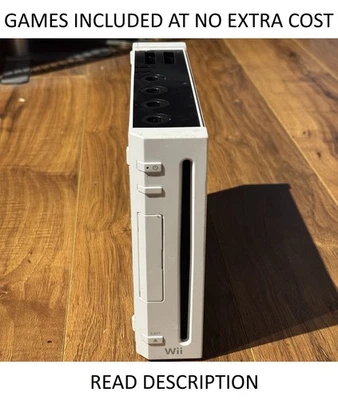Nintendo Wii CONSOLE WITH GAMES (RVL-001) White *READ DESCRIPTION* - Image 1 of 4