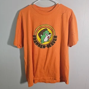 Buc-ee’s Franken-Beaver Halloween Tshirt No Tricks Just Treats L Large Orange - Picture 1 of 5