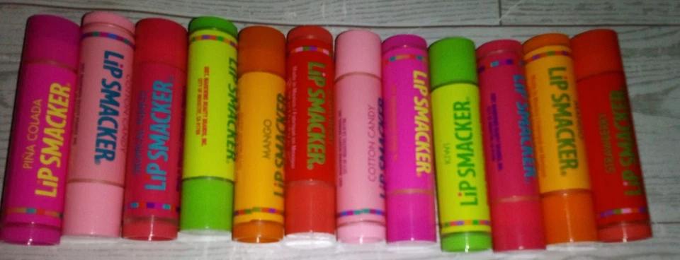 12 Lip Smacker Lip Balms Mango Kiwi Cotton Candy Pina Colada Strawberry T. Punch - Image 1 of 1