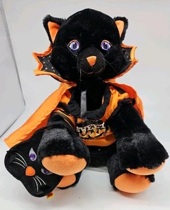 Build-A-Bear schwarze Katze Plüsch Halloween Trick or Treat Cape orange Outfit BAB - Bild 1 von 13