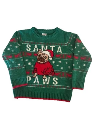 Suéter de Natal Holiday Time masculino tamanho 5T patas de Papai Noel cor verde - Imagem 1 de 4