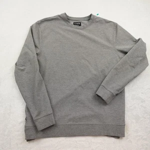 Cuts Split-Hem Sweatshirt Mens Medium Gray Hyperloop Crewneck Pullover Stretch - Picture 1 of 7
