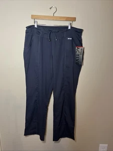 NWT Grey's Anatomy Active Low Rise Wide Waistband Blue Scrub Pant 4 Pocket XXL P - Picture 1 of 8