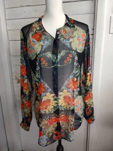 Blusa Top Cabi Floral Semi Transparente Manga Larga Amour Talla Mediana Cottagecore Boho - Imagen 1 de 12