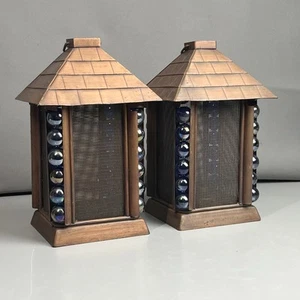 PAAR Japanische Architektur Laterne mit Säulen aus blauen Kugeln Innen Außen LESEN - Bild 1 von 24