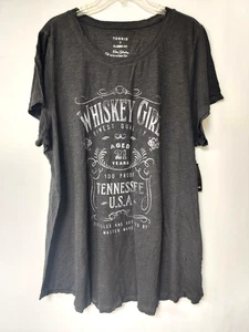 Torrid klassische Passform Whiskey Mädchen Grafik T-Shirt Kurzarm Baumwolle Größe 4/4X Neu mit Etikett - Bild 1 von 4