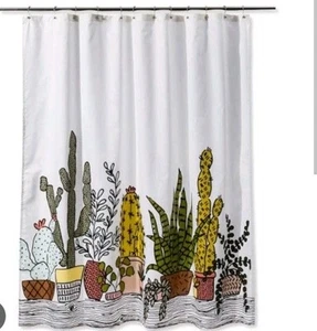 Room Essentials Plants Shower Curtain Cactus Restful Green Farmhouse Succulent - Bild 1 von 1