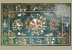 4'x2' green Marble table Top coffee dining inlay malachite decor antique g90 - Picture 1 of 5