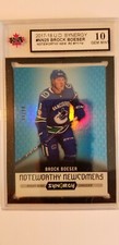 Brock Boeser 2017-18 UD Synergy Blue Noteworthy Rookie Hockey Card #11/14 GD 10!