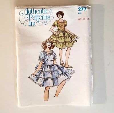 Authentic Patterns 277 square dance sewing pattern Sizes 12 14 16 Uncut vintage - Image 1 of 4