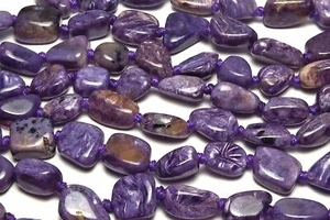 18" Strand RUSSIAN CHAROITE Purple 10-12mm Nugget Beads/Necklace NATURAL /S3 - Picture 1 of 1
