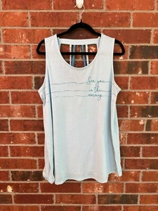 Sleep By Cacique Womens 14/16 Blue Sleeveless Racerback Tank Dress Pajama Sleep - Picture 1 of 7