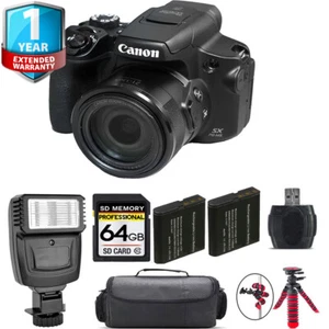 Canon PowerShot SX70 HS Digital Camera+ 1 Yr Warranty + Flash - 64GB Kit - Picture 1 of 6