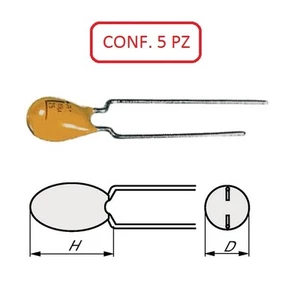 CTG 351A CONDENSATORE TANTALIO A GOCCIA 35V 1µF PASSO 2.5 CONF. 5 PZ - Imagen 1 de 1