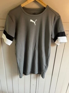 Puma Team Rise Hombre Camiseta Deportiva/Fitness en Gris/Negro/Blanco - Pequeña - Imagen 1 de 5