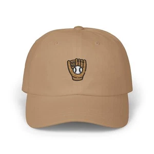 Baseball Mitt Dad Hat | Classic Embroidered Baseball Mitt Dad Cap | Baseball Hat - Picture 1 of 11