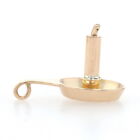 Yellow Gold Chamberstick with Candle Charm - 14k Candle Holder