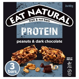Eat Natural Protein Packed Bars with Peanut & Dark Chocolate 3x3x40g - Picture 1 of 3