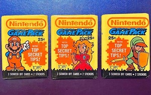 TOPPS 1989 Nintendo Game Pack - Lot of 3 Wax Packs Mario / Princess Peach / Link