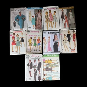 Lot of 10 Simplicity Women's Evening Sewing Patterns 1970s-80s Vintage - Picture 1 of 8