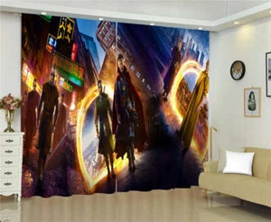 Yellow Circle Halo Marvel Comics Printing 3D Blockout Curtains Fabric Window - Imagen 1 de 4