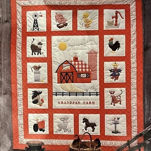 Vintage 1981 Calico Hills Farm Grandpa's Farm 72"x90" Quilt Muster Anleitung - Bild 1 von 12