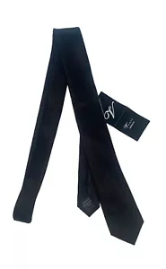 Venti Seidenkrawatte 100% Seide Herren Krawatte Schwarz Slim Seidenkrawatte - Bild 1 von 2