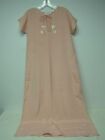 NATORI PEACH PINK SILKY NIGHTGOWN with EMBROIDERED CALLA LILY FLOWERS SIZE P