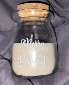 Holiday Candle In Cute Corked Jar. Cashmere Woods Scent. - Picture 1 of 4