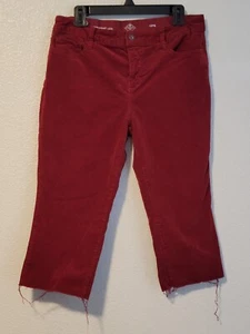 St Johns Bay Corduray Capri Pants Womens Size 12PS Straight Leg Cut Off - Picture 1 of 13