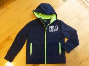 EUC Jungen Polo Ralph Lauren lange windbreaker Fleece Kapuzenjacke M 10 11 12 - Bild 1 von 9