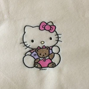 Personalized Embroidery Baby Fleece Blanket With Hello Kitty - Picture 1 of 1