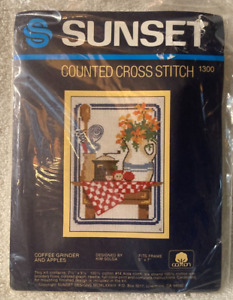 Sunset ~ Coffee Grinder And Apples~ Cross Stitch Kit 1300