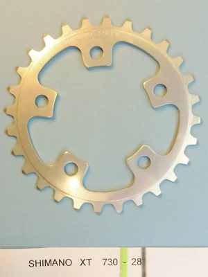 Shimano XT 730 /  PCD 74  -  28 tooth inner  chainring / NOS - Image 1 of 2